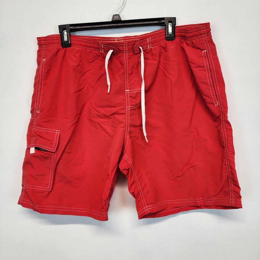 Mens Red Lifeguard Shorts Size M Baywatch Beach Water Safety Products Vintage